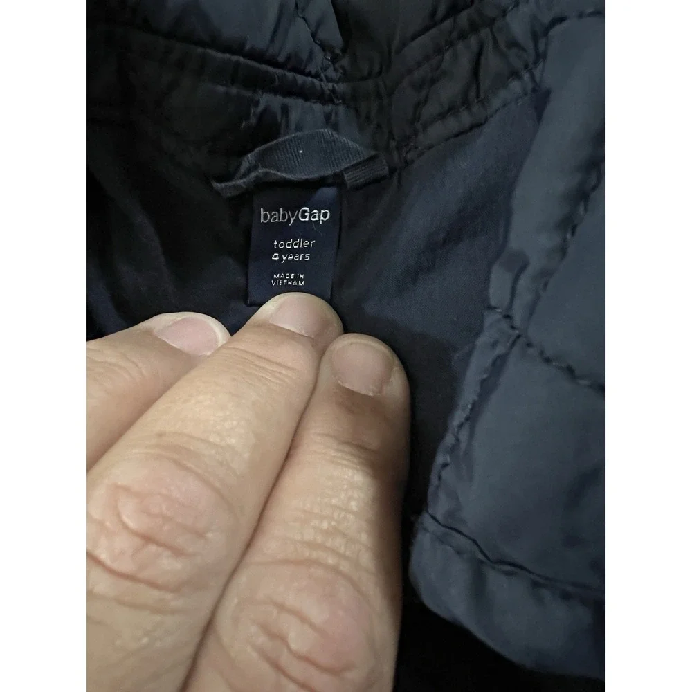 Baby Gap‎ Quilted Navy Blue Pea Coat with Sherpa Lining 4